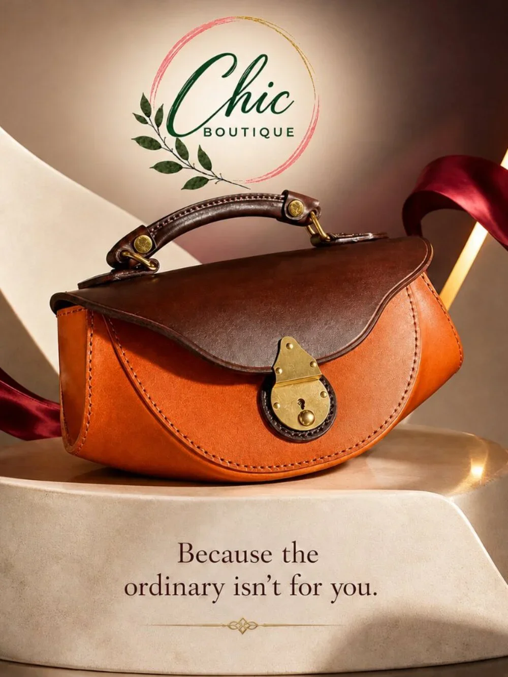 Orange & Chocolate Vintage Statement Bag
